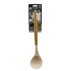 Pablıto Home Pbt-208 ( 30.8cm ) ( Silikon ) ( Servis Kepçesi ) ( Ahşap Bambu Sap )*24x6