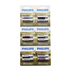Phılıps ( Alkaline Kalem & Aa & 1.5v ) Pil ( 12pcs= 2li X 6 )*1x18