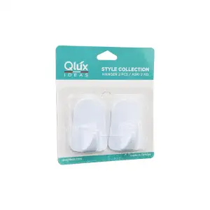 Qlux L-00735 ( 2pcs ) Opak Beyaz Plastik Askı*48