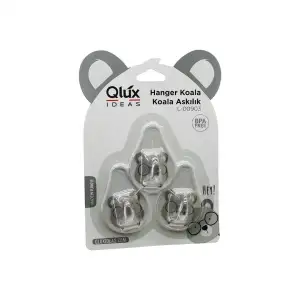 Qlux L-00903 ( 3pcs ) Koala Askı ( Şeffaf Askı ) ( Yapışkanlı Montaj )*60