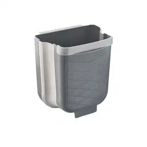 Qlux L-869-2 ( Gri ) Katlanabilir Mutfak Çöp Kovası ( 6lt )*8