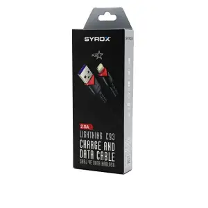 Syrox C93 ( İphone ) Usb ( Örgülü ) Lıghtnıng 2.0a Şarj & Data Kablosu*320