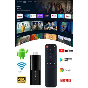Tvr3 Box S Tv Stick Android Box 4k Android 13 Sürüm 2gb Ram 16gb Hafıza Wifi 2.4 Android Tv