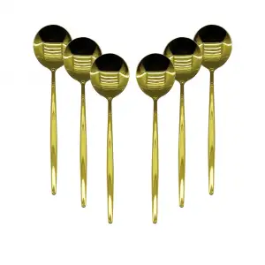 Yakut-9725 ( 6pcs ) ( Gold ) Yemek Kaşık Seti*100