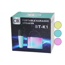 08k Portable Bt-k1 Karaoke (mikrofonlu) Wireless Hoparlör & Speaker (ışıklı) ( Usb Şarjlı) (10w) (dc5v& Tf& Aux)*40