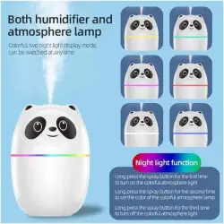 3ü 1 Arada Panda Nemlendirici, Led Işık, 220 Ml Kapasite, 12 Saat Çalışma Süresi, Model A10