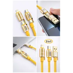 Platoon Pl-8631 4in1 Hızlı Şarj Ve Data Kablosu Type-c / Lightning / Micro Usb