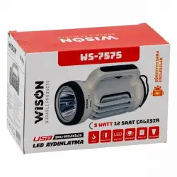 Wıson El Feneri Projektör Şarjlı Solarlı 5W WS-7575