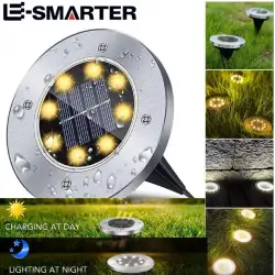 Güneş Enerjili Bahçe Aydınlatması - LED Zemin Lambası 4lü Set