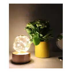 Ambiyans Led Masa Lambası Usb Şarjlı Bronz Roe Eskitme