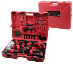 Assur Asr-1268 (6pcs) (usta Elektrikli Alet Seti) (şarjlı=21v) ( Spral Taşlama & Hilti & Bağ Makas & Somun Sökme & Darbeli Vidalama & Budama Testere ) Plastik Çantal*2