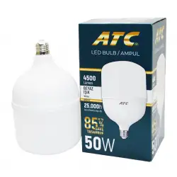 Atc-lw-( 50w ) Torch Led Bulb Ampul ( Beyaz & 6500k ) (e27) ( 4500 Lümen ) ( 25.000 Saat Ömür ) ( Işık Açısı=240° ) ( Ip40 )*50