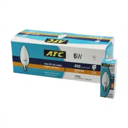 Atc-lw-6w-w ( 6w=40w ) ( E14 ) ( Beyaz ) ( Mum Tipi ) Led Ampul Lamba ( 400 Lümen ) ( Ip20 ) ( 15.000 Saat Ömür )*24x10