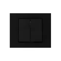 ATOM ( SİYAH ) KOMİTATÖRLÜ 2Lİ ANAHTAR PRİZ*12X10