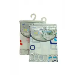 BİH SHOWER CURTAIN-616-617 T0812-06 ( ÇİF KANAT ) PVC BANYO PERDESİ ( 2 PCS X 90X180CM & 12 HALKALI )*144