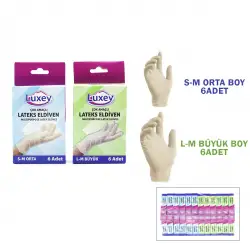 Family 6pcs ( S-m-l Beden ) Lateks Muayene Eldiveni*50x12
