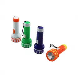 İbico İ10-008 Led Flashlight L-989 ( Pilli ) ( Mini=11cm ) El Feneri ( Renkli Plastik )*24x40