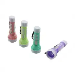 İbico İ10-010 Led Flashlight Xjm-188 ( Pilli ) ( Mini=9.5cm ) El Feneri ( Renkli Plastik )*48x32