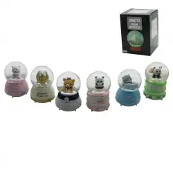 İBİCO İ12-071 ( BÜYÜK BOY & 10CM ) ( PİLLİ & IŞIKLI ) ( MÜZİKLİ ) KAR KÜRESİ CAM ( HAYVAN FİGÜRLÜ & DESEN MİX ) RENKLİ*24