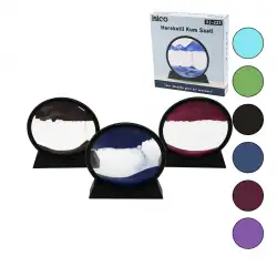 İBİCO İ12-223 ( 7 & 17.5CM ) ( RENKLİ SULU CAM ) KUM SAATİ HAREKETLİ ( AYNA MODELİ )*36