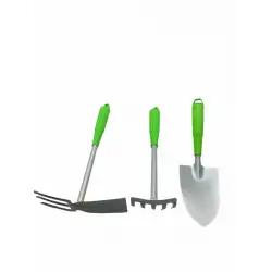 İbico K18-011 ( 3pcs ) ( Metal ) Bahçe Hobi Seti ( Çapa & Tırmık & Kürek ) Plastik Saplı*15