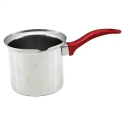 İbico K22-005 ( No-7 ) Çelik Cezve ( Kırmızı Kulp )*100