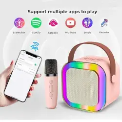 Karaoke Mikrofon Hoparlör Seti Mini Egonex