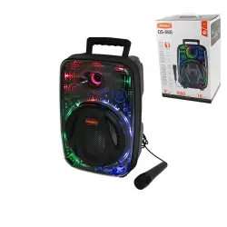 Kımıso Platoon Qs-880 Pl-4657 Karaoke ( Mikrofonlu ) Wireless Hoparlör & Speaker ( Fm Radıo ) ( Işıklı ) ( Usb Şarjlı ) (10w & Tf & Aux) ( 1x8 Inch )*8