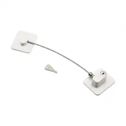 KINETEX KTX-3331 ( BEYAZ PLAKA ) ( HALATLI ) EMNİYET KİLİT ( 5X6CM YAPIŞKANLI MONTAJ=2PCS PLAKA ) ( HALAT=18.8CM )*300