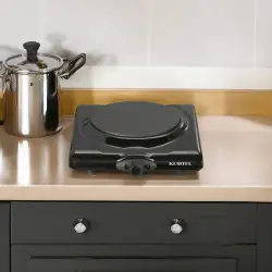 KUMTEL LX-7115 ( SİYAH ) ( TEK GÖZLÜ ) ELEKTRİKLİ OCAK ( HOTPLATE ) (1500W) (AYARLANABİLİR TERMOSTAT) (KOLAY TEMİZLENEBİLİR) (UYARI LAMBASI)*4