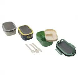 Meysa Home M&l-3026 Lunch ( Tek Katlı ) Beslenme Kutusu (renkli Plastik) (2x3 Bölmeli-1ad.kaşık-1ad.çatal-1ad.bıçak)*24=k