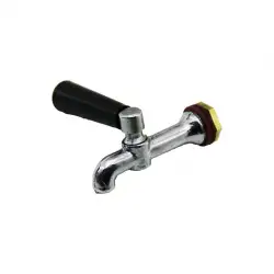 MS ( KÜÇÜK & ERKEK ) ( KROM GÖVDE & SİYAH PLASTİK KOL) PİKNİK SEMAVER MUSLUK*12X40