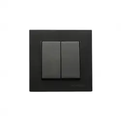 Mutlusan Rita-2220 402 0295 ( Poşetli ) ( Füme & Komütatör & 2li Anahtar Priz ) Vidalı & Çerçeveli*12x10