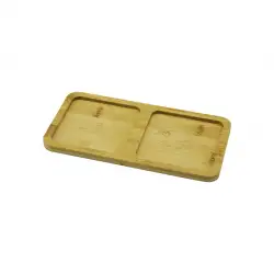 Pablıto Home Pbt-280 ( 2 Bölmeli ) ( Dikdörtgen ) Ahşap Bambu Yağdanlık Altlık ( Mini Tepsi ) ( 20x10x0.8cm )*240