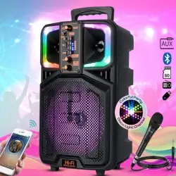 Platoon Usb+SD+Bluetooth Hoparlör Çek Çek 8 İnç RGB Işıklı ( CH-833 )