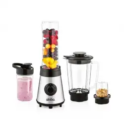 Sinbo Shb-3190 ( Buz Kırıcı & Kahve Öğütücü ) ( Hazne=800ml & 2 Şişe=300-600ml) Çok Amaçlı Smoothıe Blender 500w ( 2 Kademe)*4