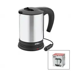 Sinbo Sk-7371 ( 12v ) Araç İçi Kettle ( Paslanmaz Çelik ) Su Isıtıcısı ( 0.8lt ) ( 120w ) ( Çakmaklık Fişli ) ( Plastik Kapak & Kulp )*12