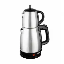 SİNBO STM-5831 ( 2İN1= ÇAYCI & KETTLE ) ( ÇELİK ) ELEKTRİKLİ ÇAY MAKİNESİ ( 1.7LT + 0.7LT ) ( ÇAY SÜZGEÇLİ ) ( 360° DÖNEBİLİR )*6