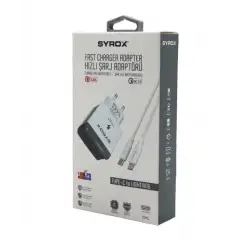 Syrox Pd18l ( İphone ) ( Type-c To Lıghtnıng ) ( Hızlı ) Ev Şarj Seti 3.0a 18w Pd*200