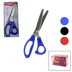 Taksun A-85 ( 9 ) ( Zig Zag Şekilli Kesim ) Terzi Makası ( Renkli Plastik Sap )*6x16