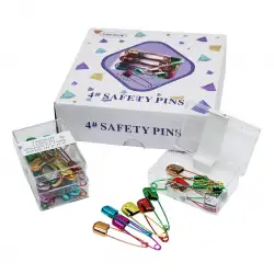 Taksun Safety Pıns ( Renkli ) (12pcs) Çengelli İğne*12x50