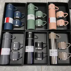 Vacuum Flask Set ( Çantalı ) ( 3pcs Bardaklı ) Renkli Çelik Termos Seti ( 500ml )*50
