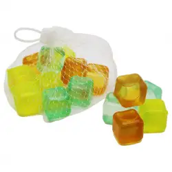 Yakut-9620 ( 12pcs ) Buz Küpleri ( Su Dolu Renkli Plastik ) ( 2cm3) ( Fileli Ambalaj )*192