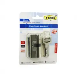 YUMA YM-B68BTS ( BİLYALI TUZAKLI ) ( 68MM ) ( NİKEL SATEN ) BAREL ( VAKUMLU AMBALAJ ) ( 3 ANAHTAR )*50