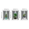 3d Çiçek Vazo Duvar Sticker 3 Lü Set Gri Fon