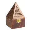 El Yapımı Ahşap Piramit Tütsülük Buhurdanlık – Dekoratif Kule Tütsü Kutusu