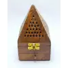 El Yapımı Ahşap Piramit Tütsülük Buhurdanlık – Dekoratif Kule Tütsü Kutusu