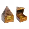 El Yapımı Ahşap Piramit Tütsülük Buhurdanlık – Dekoratif Kule Tütsü Kutusu