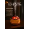 Egonex Ahşap Odun Ateşi Tasarımlı Hava Nemlendiricisi-Buhar Makinası-Aroma Difüzörü Led Işık Volkanik Alev 300ml