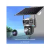 Solar Güneş Enerjili Çift Lens Dış Mekan Güvenlik Kamerası
